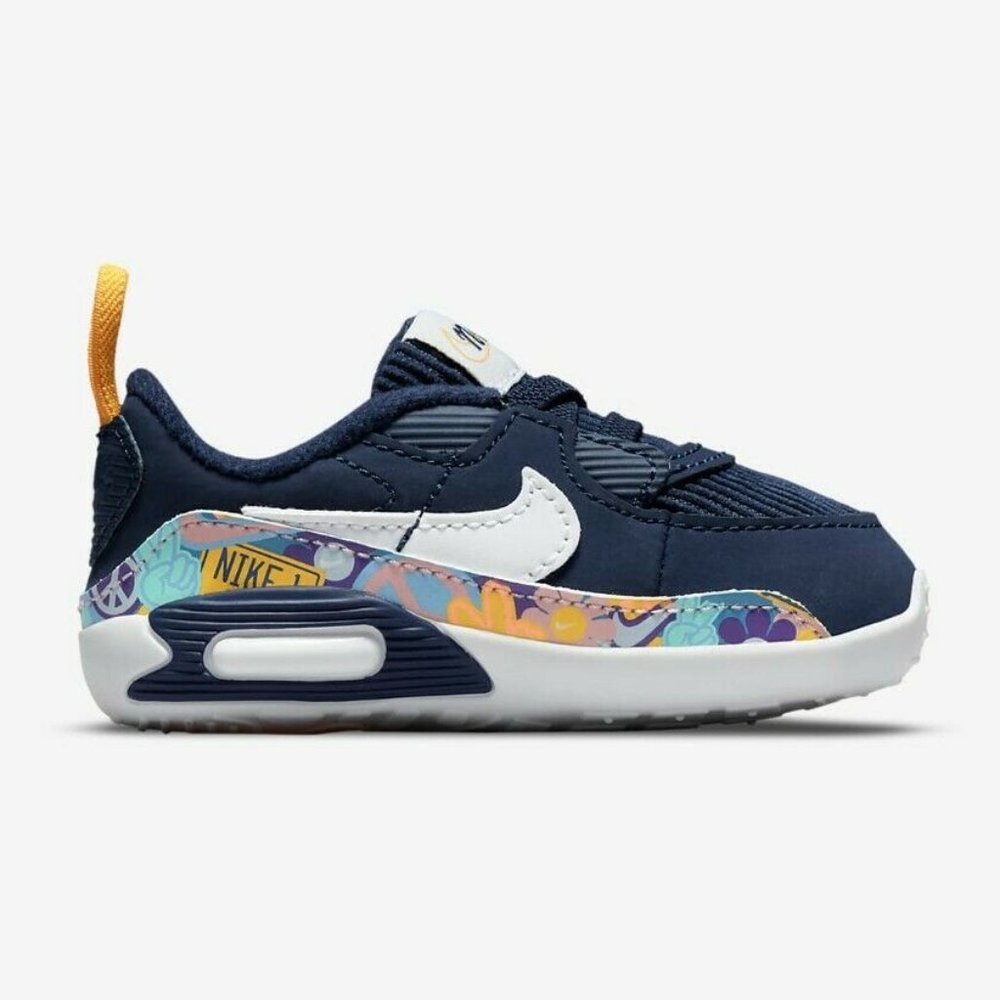 NEW Nike Air Max 90 SE Crib (CB) Booties Shoes Sneakers Navy White Size 4C